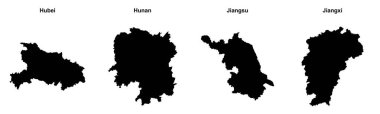 Hubei, Hunan, Jiangsu, Jiangxi haritaları.