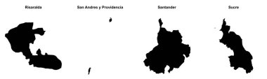 Risaralda, San Andres y Providencia, Santander, Sucre ana hat haritaları