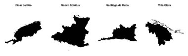 Pinar del Rio, Sancti Spiritus, Santiago de Cuba, Villa Clara ana hatları haritaları