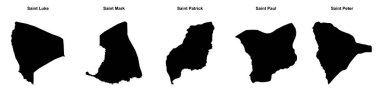 Saint Luke, Saint Mark, Saint Patrick, Saint Paul, Saint Peter ana hatları haritaları