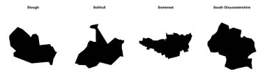 Slough, Solihull, Somerset, Güney Gloucestershire ana hatları haritaları