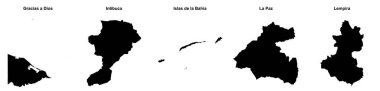 Gracias a Dios, Intibuca, Islas de la Bahia, La Paz, Lempira ana hatları