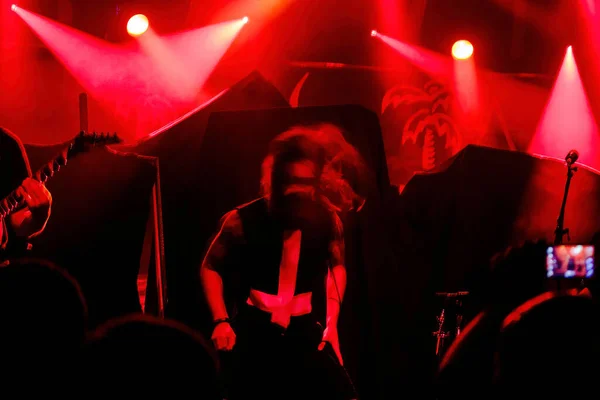 Cracovia Polonia Septiembre 2014 Artista Realiza Hace Head Bang Concierto — Foto de Stock