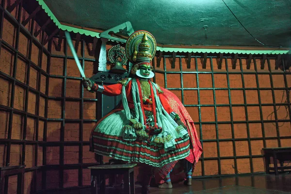 Kochi India 2014 Március Egy Kathakali Nevű Indiai Klasszikus Táncforma — Stock Fotó