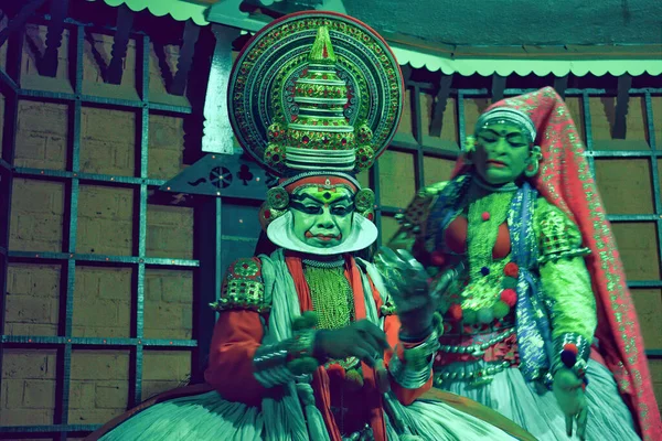 Kochi Hindistan Mart 2014 Kathakali Adlı Bir Hint Klasik Dans — Stok fotoğraf