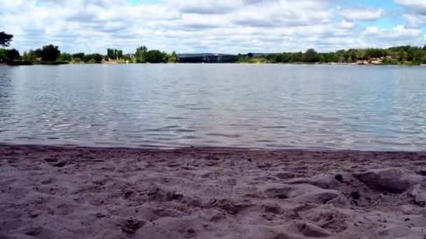 Kryspinow Jižní Polsko Laguna Jezero Umělá Přehrada Umělá Pláž Ležící — Stock video