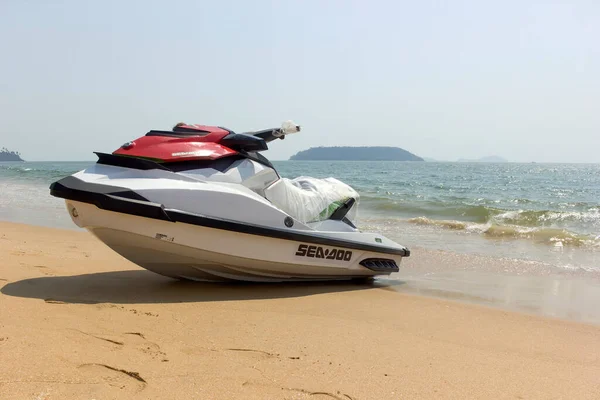 Goa India February 2013 Jetski Kept Tourist Baga Beach Seashore — Stock Photo, Image