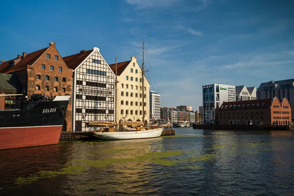 Gdansk North Poland August 2020 Wide Angle Shot Summer Motlawa Stock Image