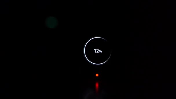 Display Smart Watch Displaying Charging Status Dark Room — Stock Video