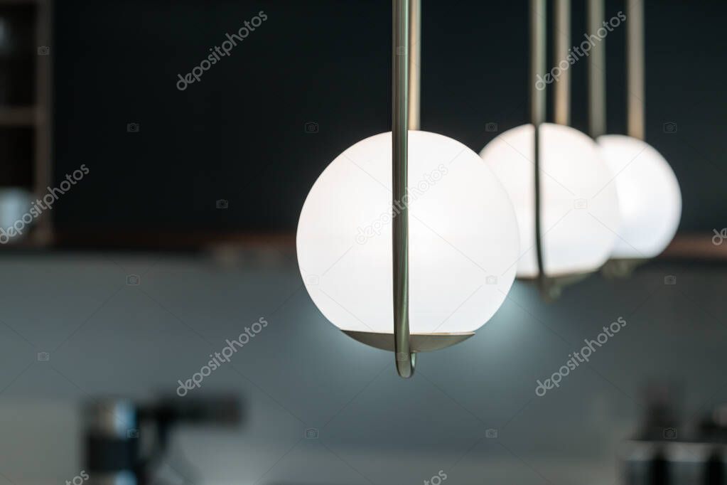 Decorative ceiling lamps in the kitchen