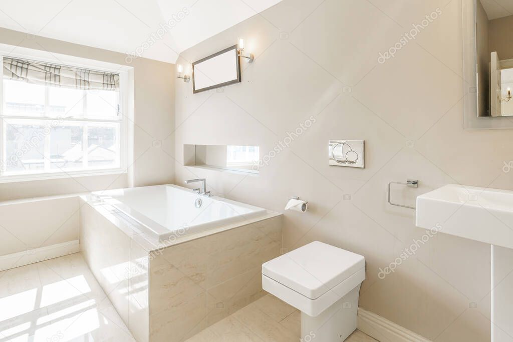 Bright small modern bathroom