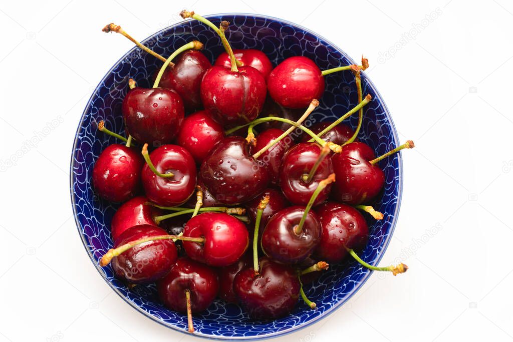 Fresh cherries with stem