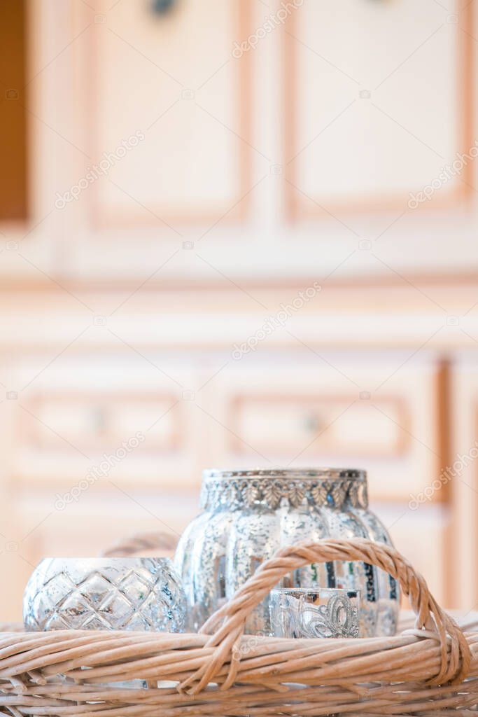 Decorative ceramic jars in a house
