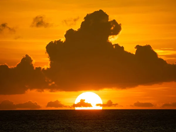 Solnedgång Utsikt Över Karibiska Havet Utanför Curacao Kusten — Stockfoto