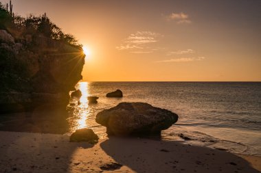 Tropikal Karayip adası Curacao 'nun manzarası 