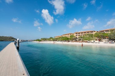 Curacao Hollanda Antilleri 'nde küçük bir Karayip Adası görüyor