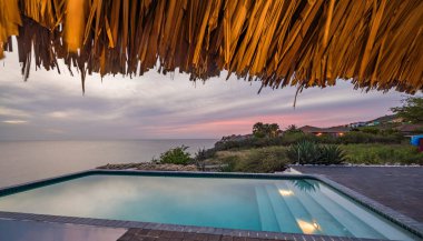 Tropikal Karayip adası Curacao 'nun manzarası 