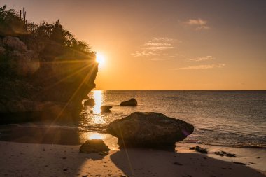 Tropikal Karayip adası Curacao 'nun manzarası 