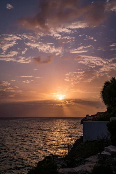 Ηλιοβασίλεμα Στο Νησί Της Καραϊβικής Του Κουρασάο — Φωτογραφία Αρχείου