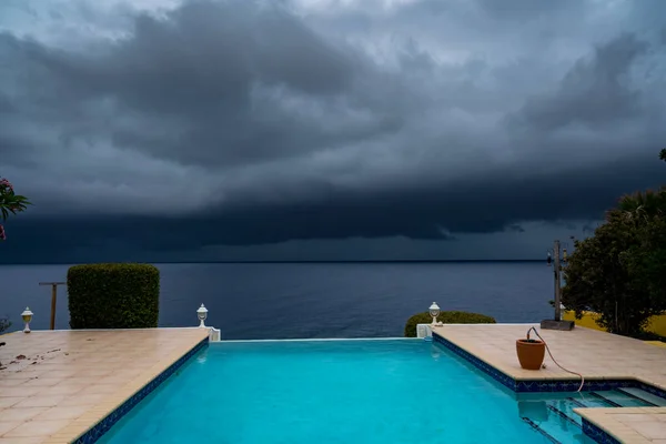 Nuvens Tempestuosas Sobre Mar Ilha Caribenha Curaçao — Fotografia de Stock