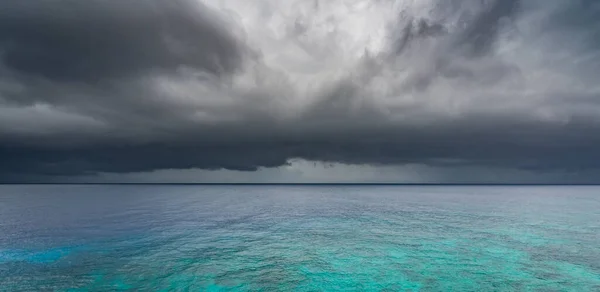 Nuages Orageux Sur Mer Large Île Caribéenne Curaçao — Photo