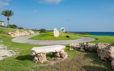 Curacao Hollanda Antilleri 'nde küçük bir Karayip Adası görüyor