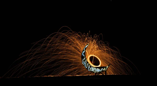 Fogos Artifício Mostrar Fundo Preto — Fotografia de Stock