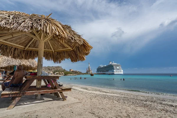 Bateau Croisière Visitant Île Curaçao — Photo