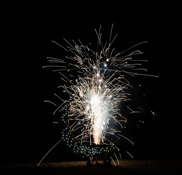 Feuerwerk Auf Schwarzem Hintergrund — Stockfoto