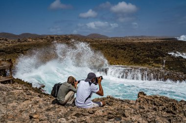 Curacao 'daki tipik bir tropik adanın güzel manzarası