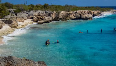 Yönetmenler körfez ve plaj - Karayip adası Curacao 'nun manzarası 