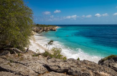 Karayip adası Curacao 'daki sahil manzarası 