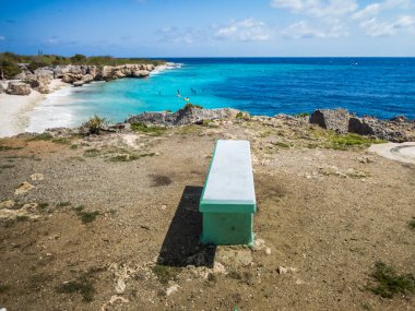 Yönetmenler körfez ve plaj - Karayip adası Curacao 'nun manzarası 