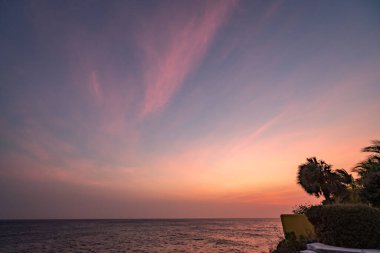 Curacao 'daki tipik bir tropik adanın güzel manzarası