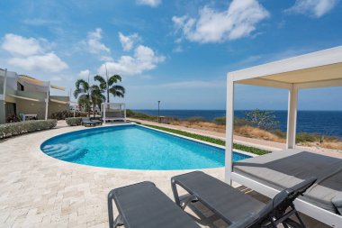 Curacao 'daki tipik bir tropik adanın güzel manzarası