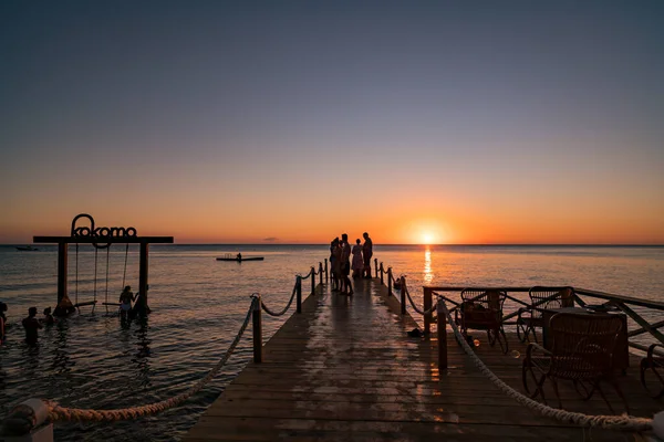 Solnedgång Över Oceanen Curacao — Stockfoto