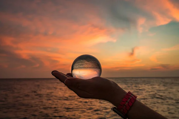 キュラソー島のカリブ海に沈む夕日 — ストック写真