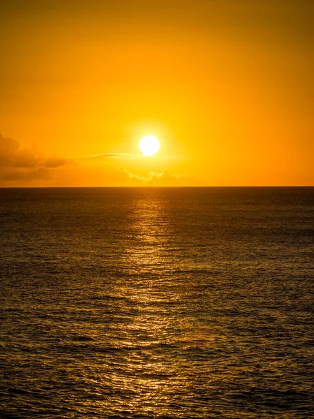 Coucher Soleil Sur Océan Sur Île Caribéenne Curaçao — Photo