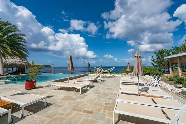 Hotel Lusso Resort Piscina Con Una Splendida Vista Sul Mare — Foto Stock