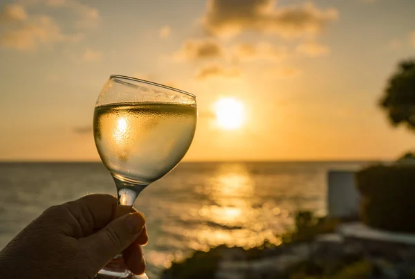 Sonnenuntergang Über Dem Ozean Auf Der Karibik Insel Curacao — Stockfoto