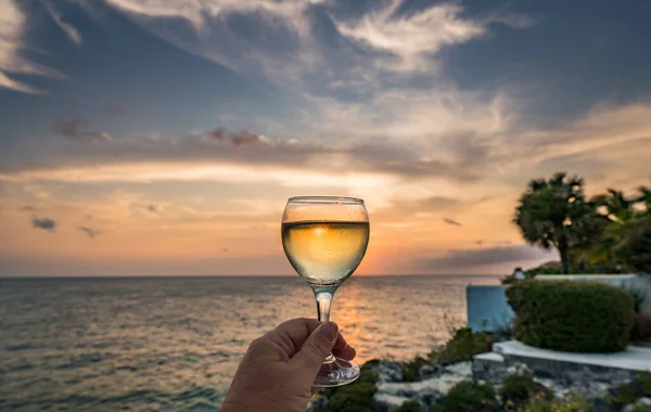 Sonnenuntergang Über Dem Ozean Auf Der Karibik Insel Curacao — Stockfoto