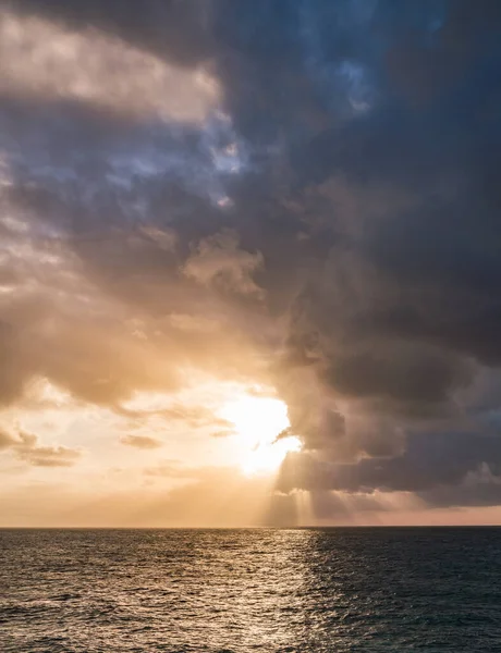 Pôr Sol Sobre Oceano Ilha Caribenha Curaçao — Fotografia de Stock