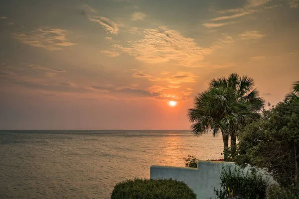 Ηλιοβασίλεμα Πάνω Από Τον Ωκεανό Στην Καραϊβική Νησί Του Κουρασάο — Φωτογραφία Αρχείου