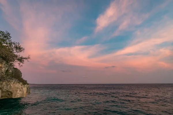 Coucher Soleil Sur Océan Sur Île Caribéenne Curaçao — Photo