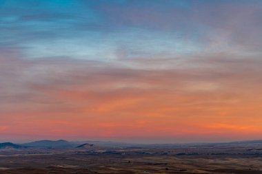Washington Eyaleti Solgun Arazileri Sonbaharda Gün Batımında