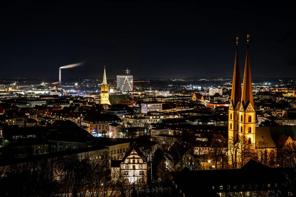 Ville Bielefeld Nuit Allemagne — Photo