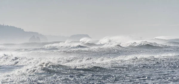 Oceano Pacifico Grezzo Sulla Spiaggia Nehalem — Foto Stock