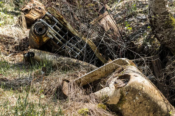 Destroços Carro Riacho Para Reduzir Erosão Virgil Phillips Farm Park — Fotografia de Stock