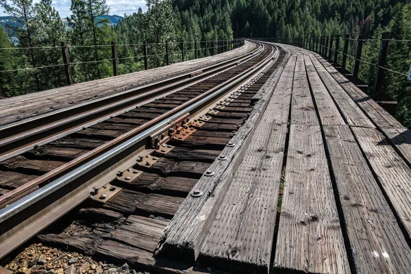 Χάλυβα Railroad Bridge Στο Βόρειο Αϊντάχο — Φωτογραφία Αρχείου