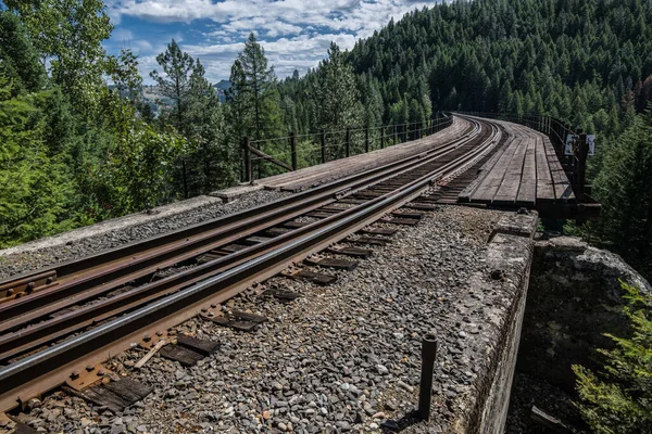 Χάλυβα Railroad Bridge Στο Βόρειο Αϊντάχο — Φωτογραφία Αρχείου